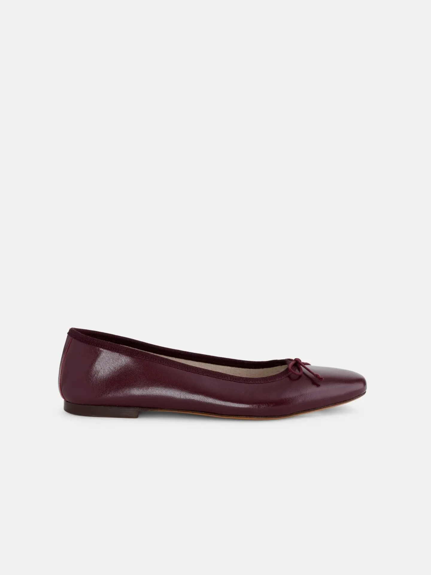 Prince Street Ballet Flat in Leather (Burgundy)