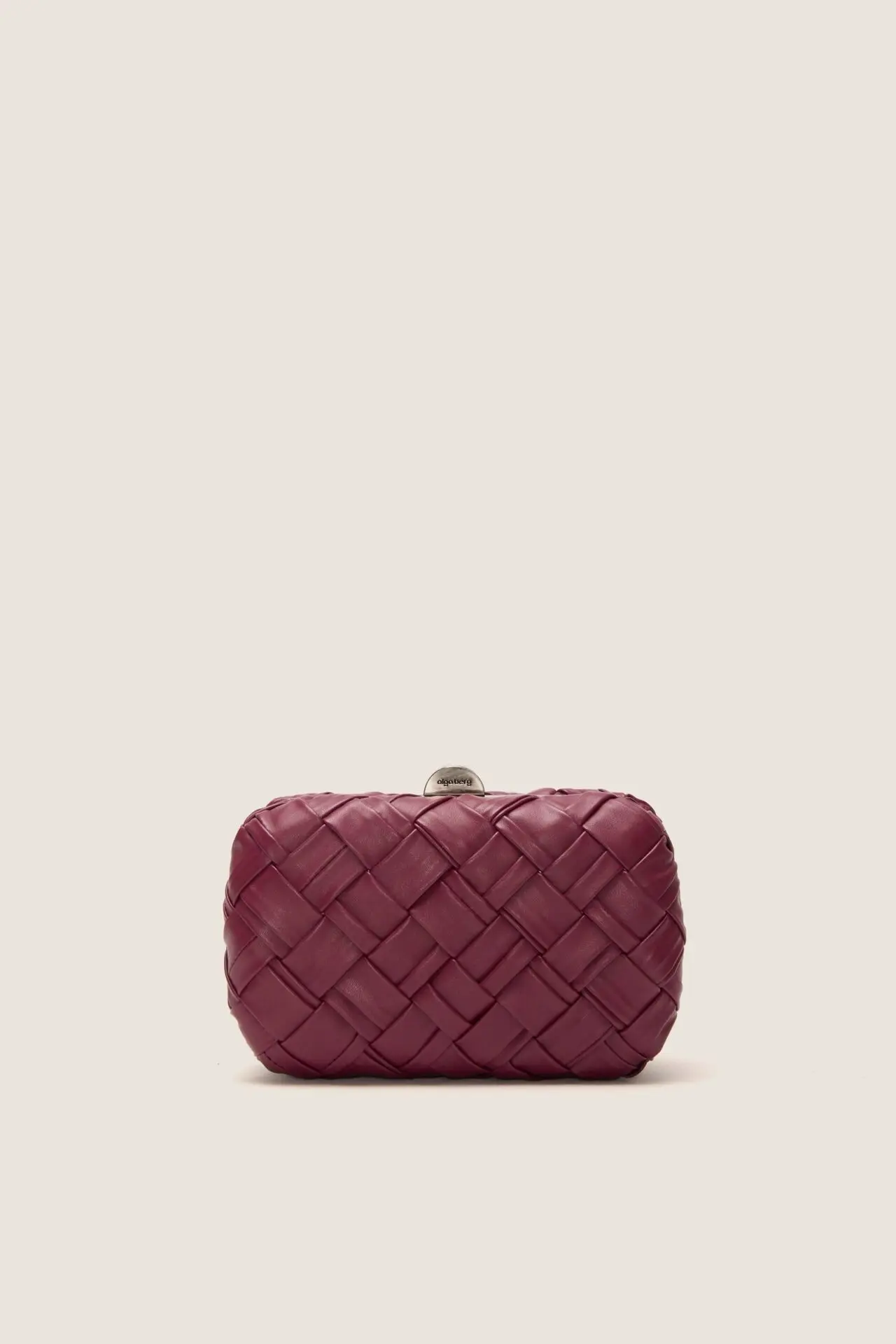 Burgundy Haven Woven Clutch (Olga Berg)