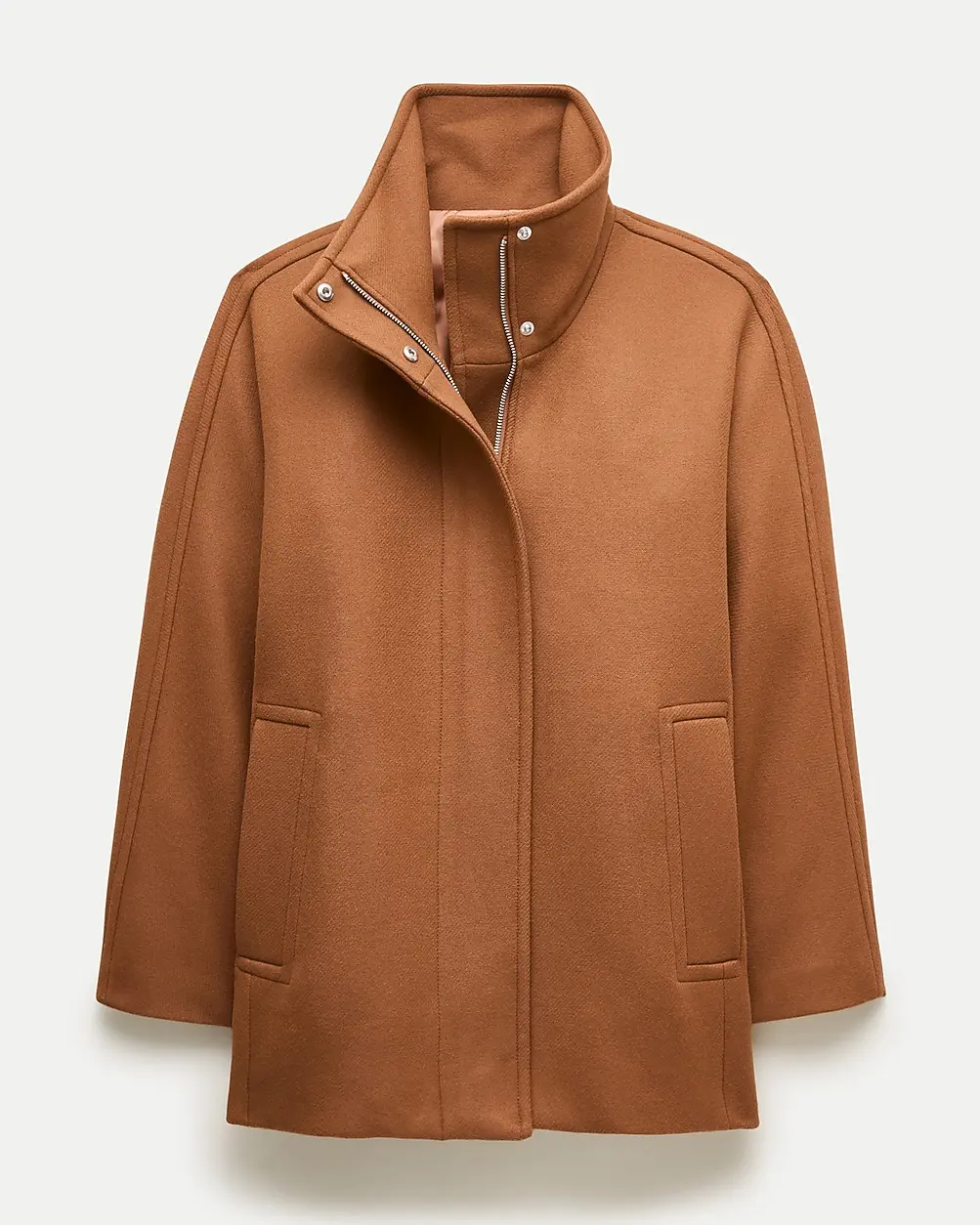 Luciana Coat in Wool-Blend Melton (Dark Camel)