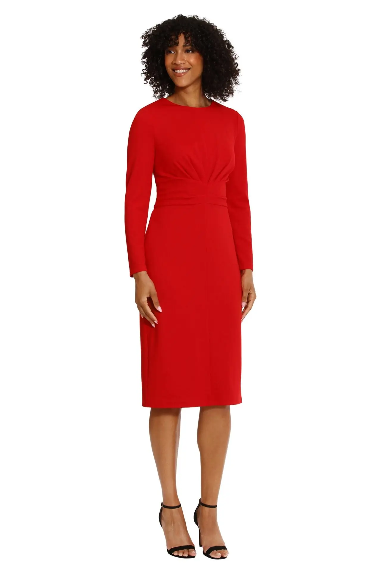 Ivalyn Sheath Knee-Length Dress (Red)