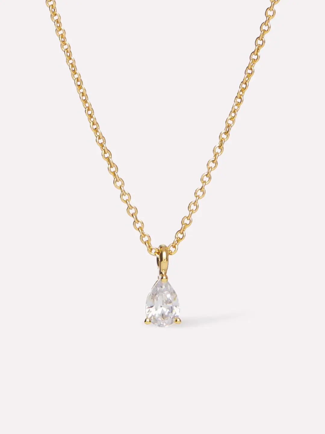 Elise Pendant, Delicate Solitaire Pendant Necklace (Gold)