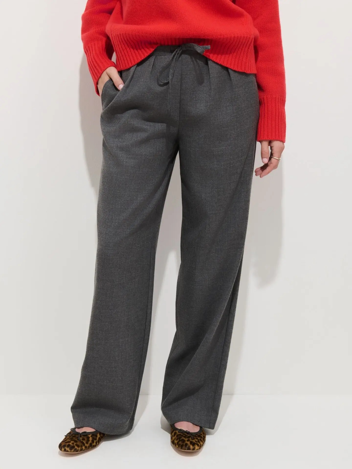 Hudson Pant in Wool Flannel (Heather Grey)