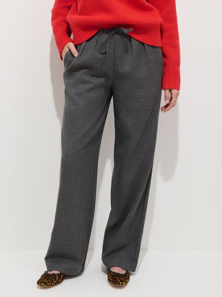 Hudson Pant in Wool Flannel (Heather Grey)