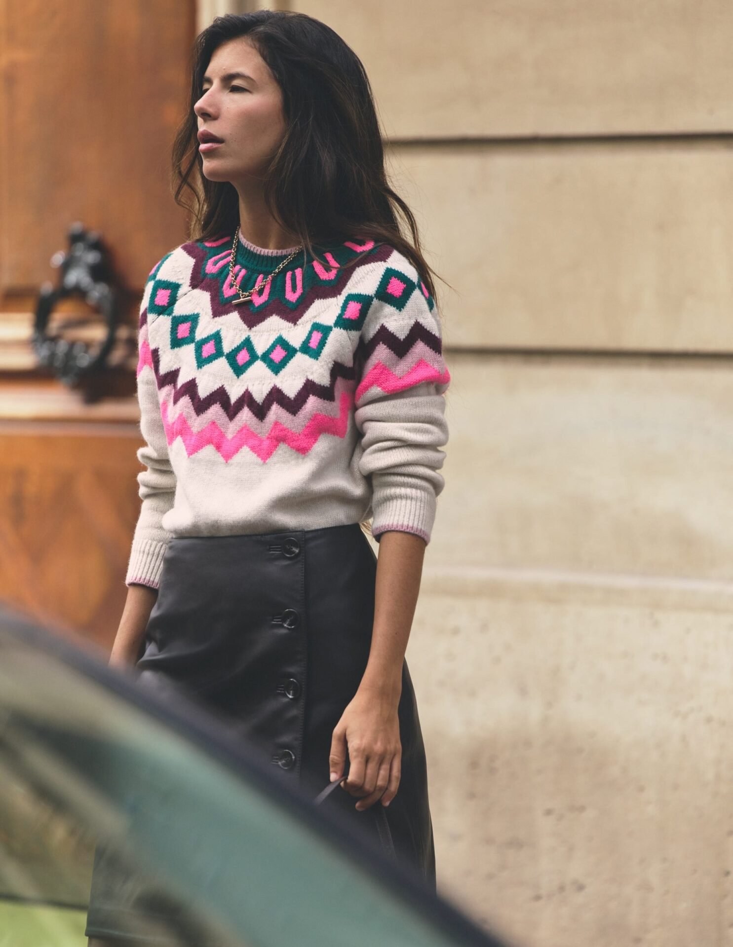Mae Fair Isle Knitted Sweater (Mink, Fair Isle)