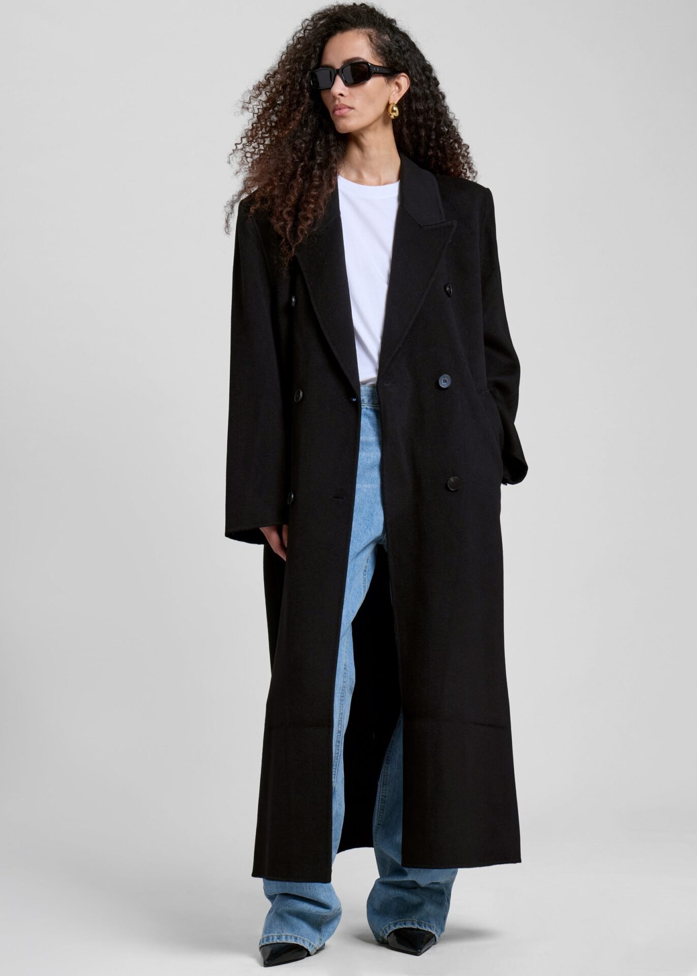 Gaia Double-Breasted Coat (Black)