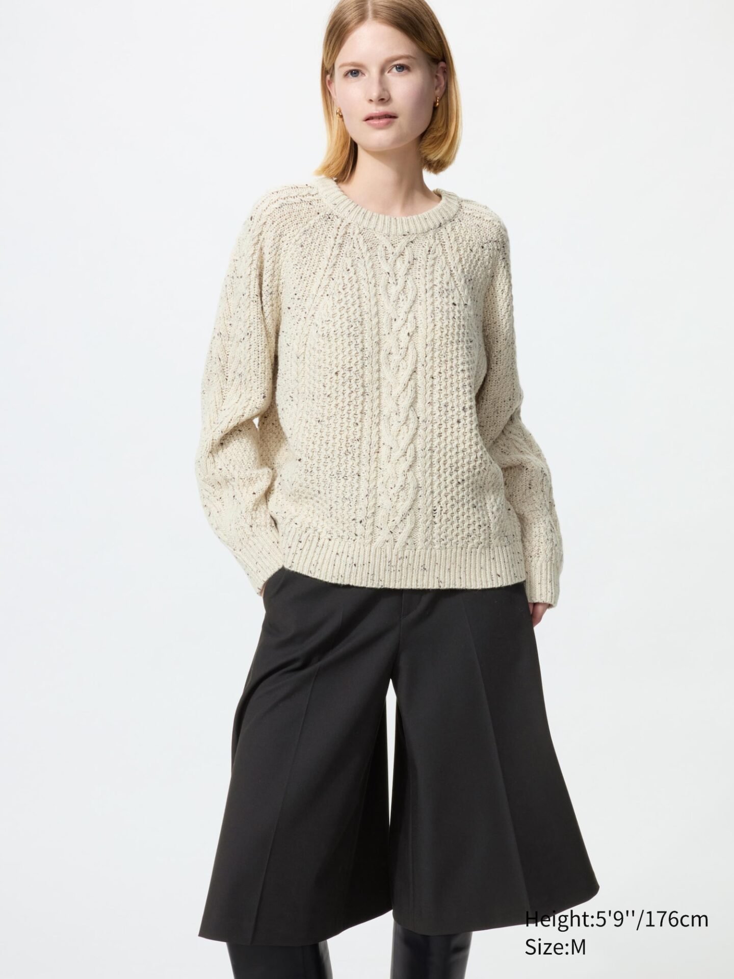 Low Gauge Cable Sweater (01 Off White)