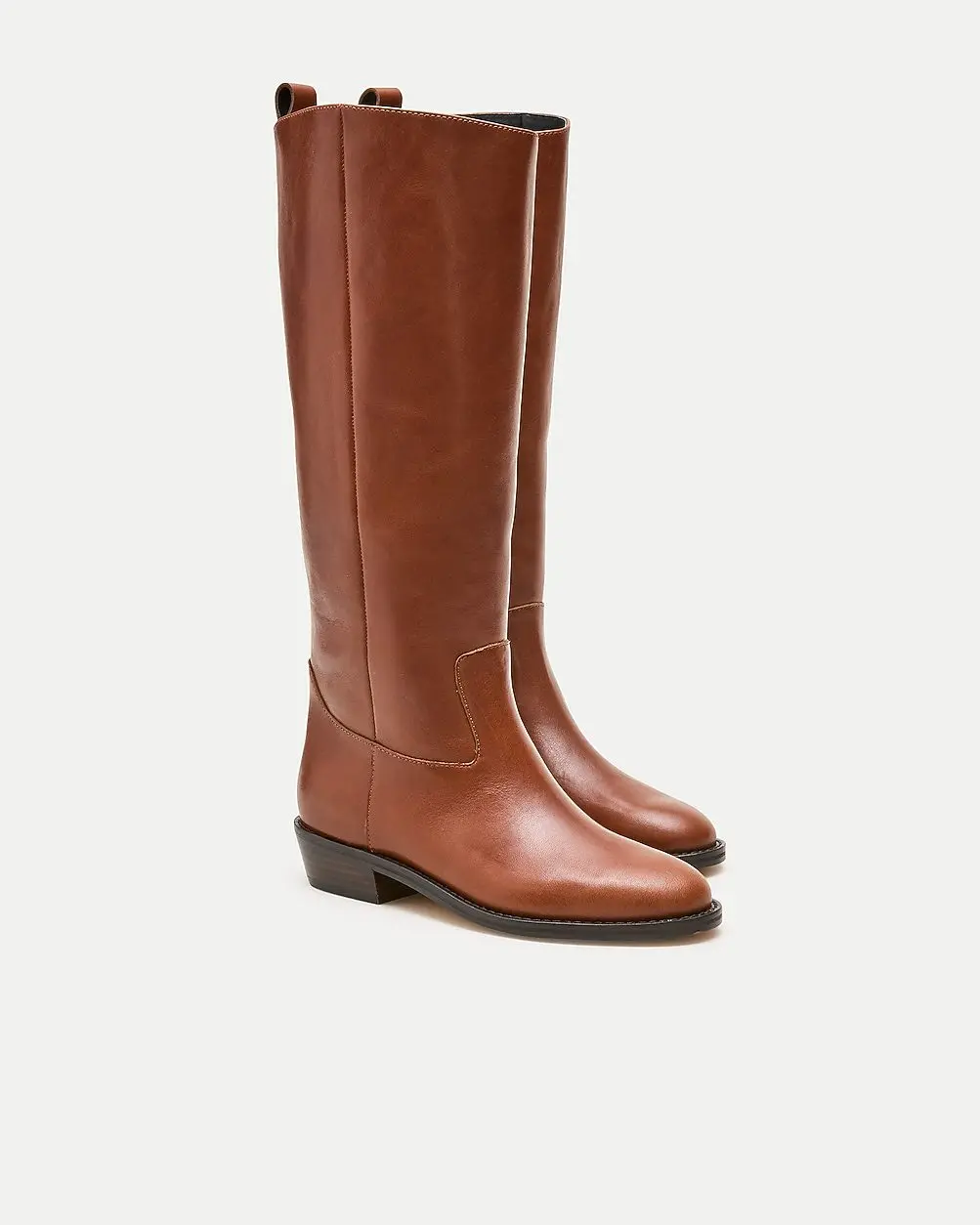Knee-High Riding Boots in Leather (Sweet Chestnut)