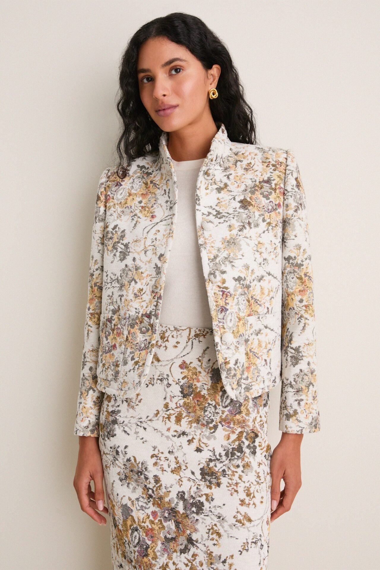 Georgetown Chenille Jacquard Cropped Dalton Jacket