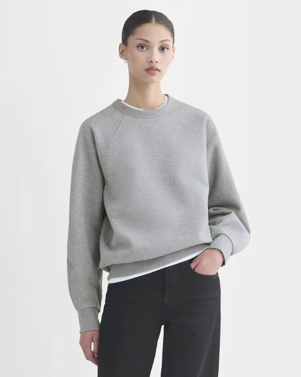 Luxe Fleece Raglan Crewneck (Vintage Heather Grey)