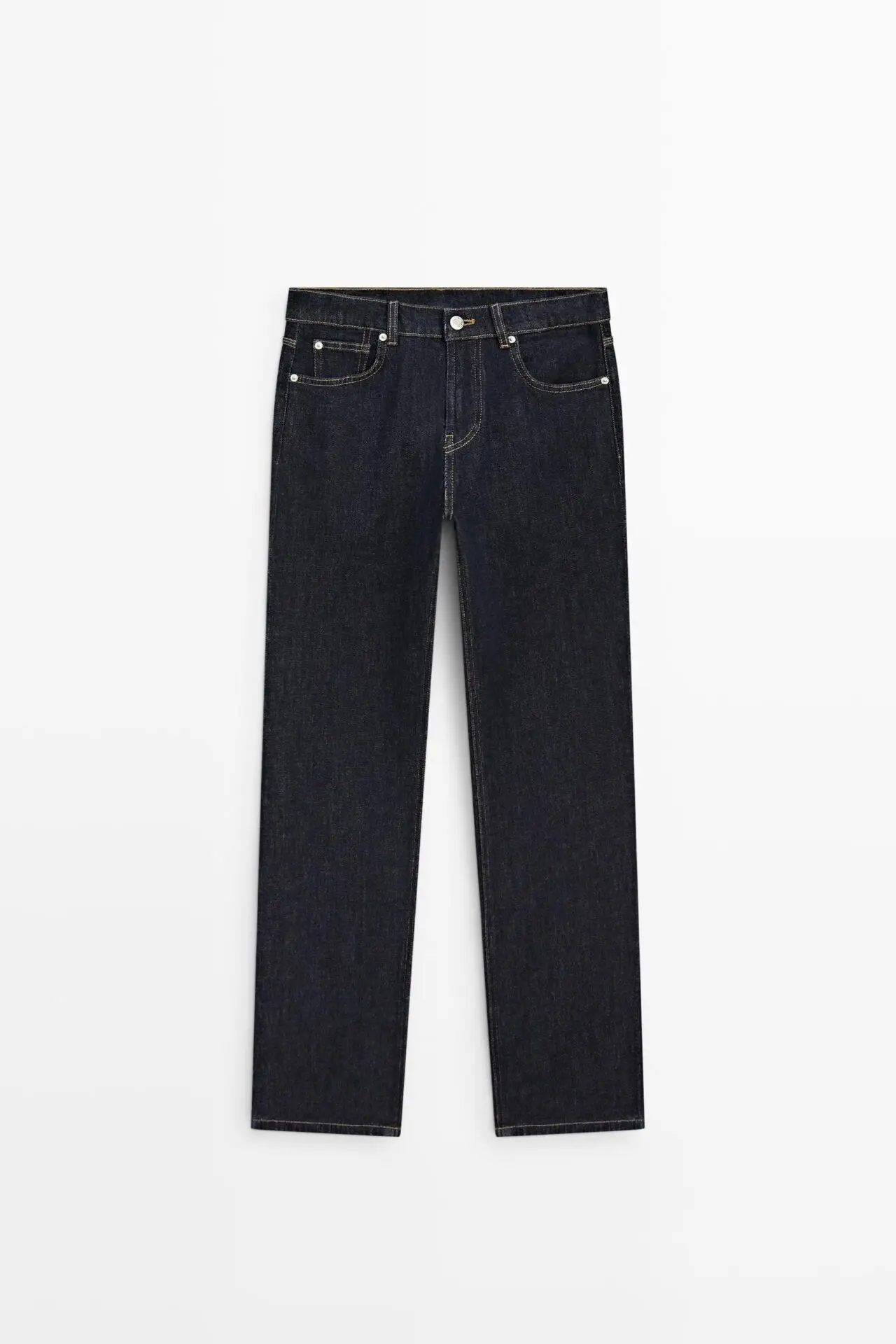 Mid-waist straight-leg jeans