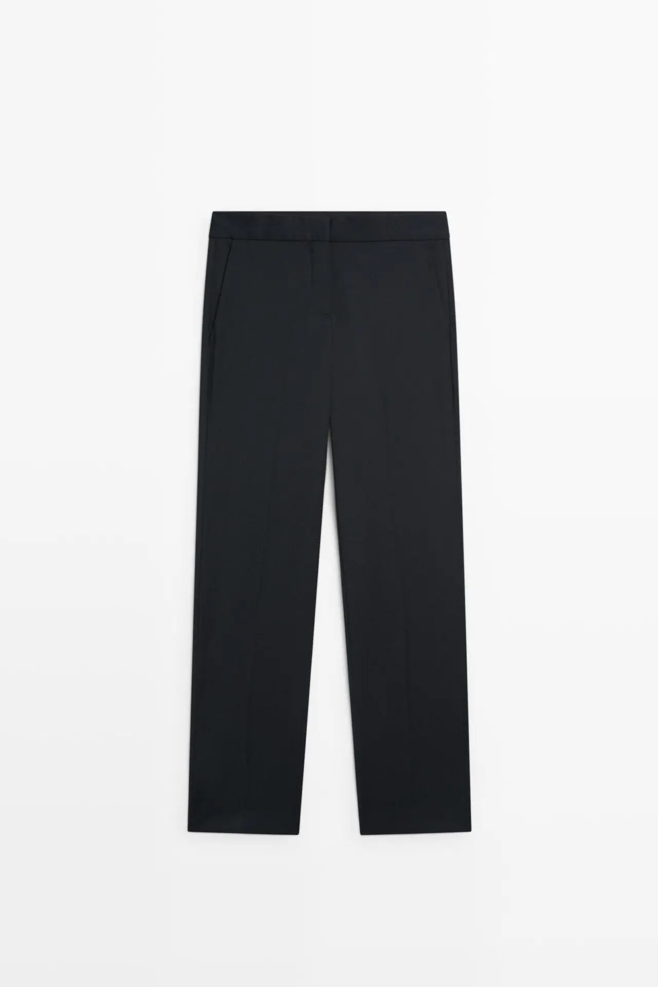 100% cool wool straight fit trousers