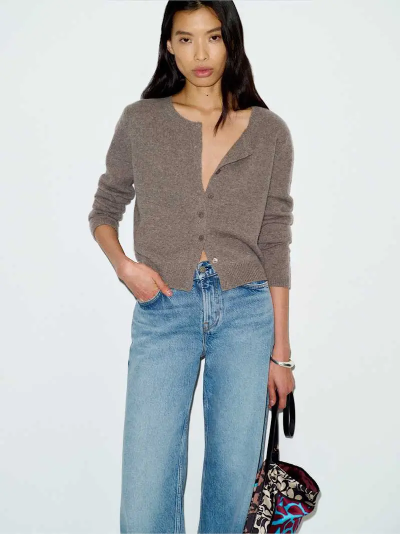 Clara Cashmere Crew Cardigan