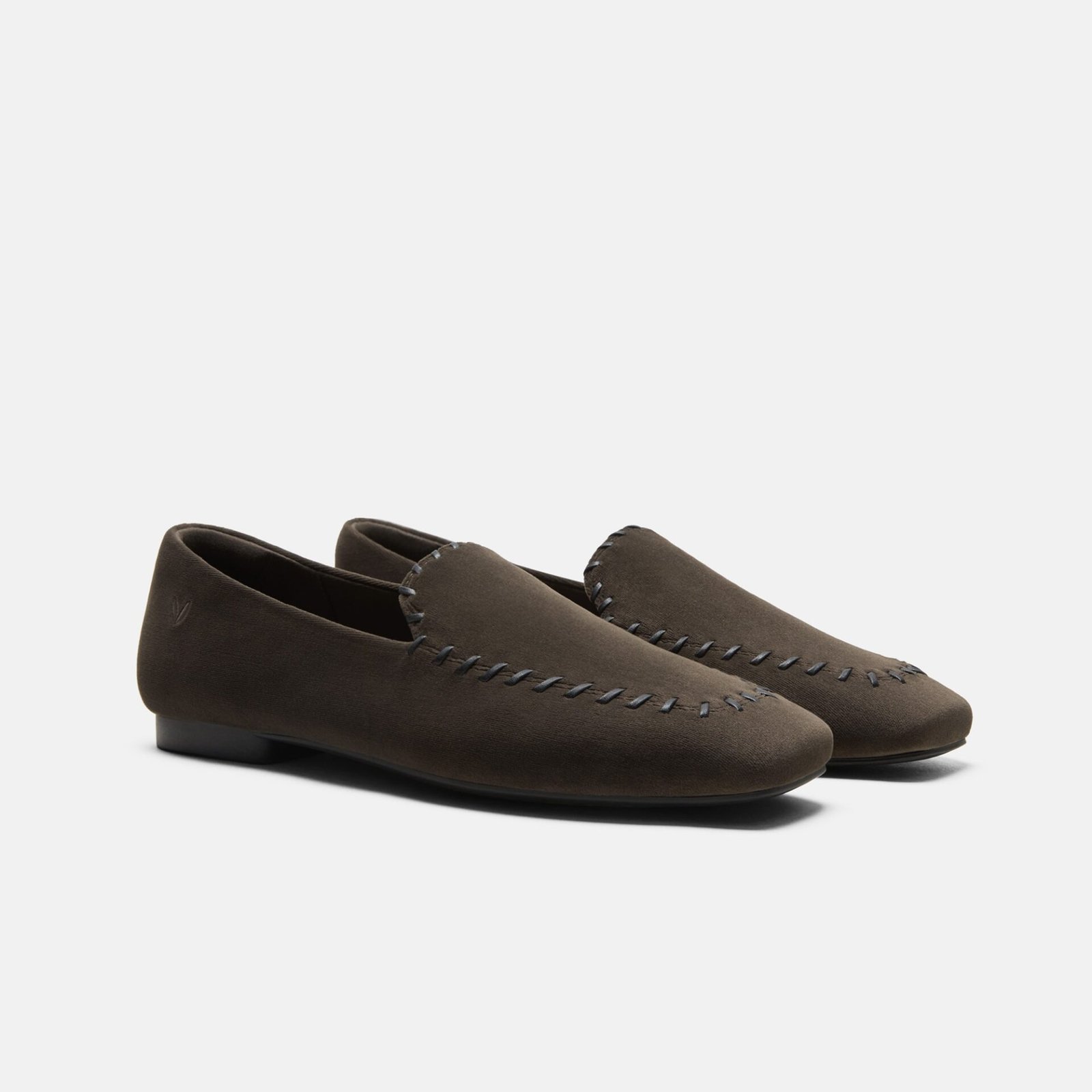 Velvet Whipstitched Loafers (Siena, Amber Brown & Black)