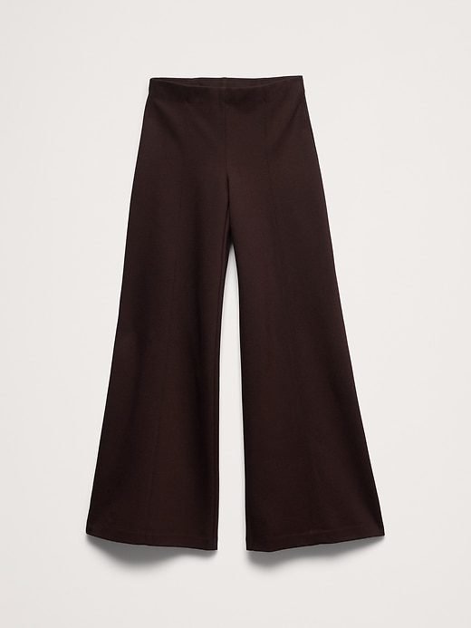 High-Rise Wide-Leg Everywhere Ponte Pull-On Pant (Brown)