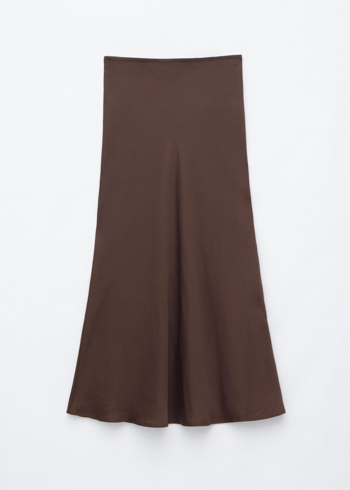 Satin Maxi Skirt (Dark Brown)