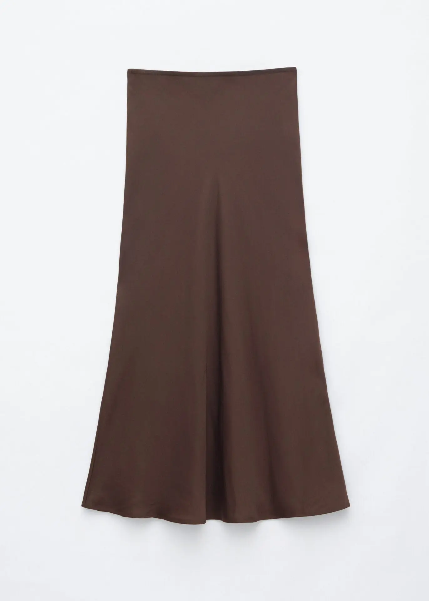 Satin Maxi Skirt (Dark Brown)