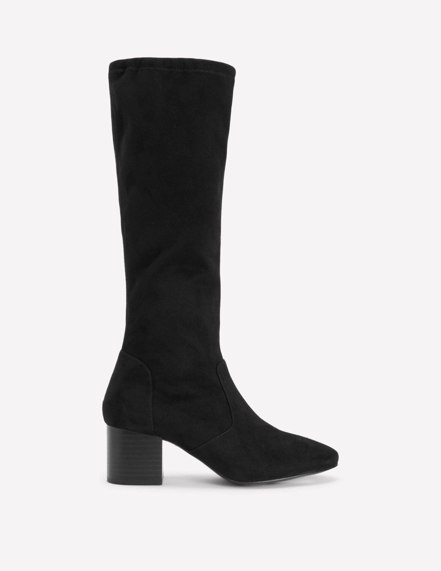 Block Heel Stretch Boots (Black)