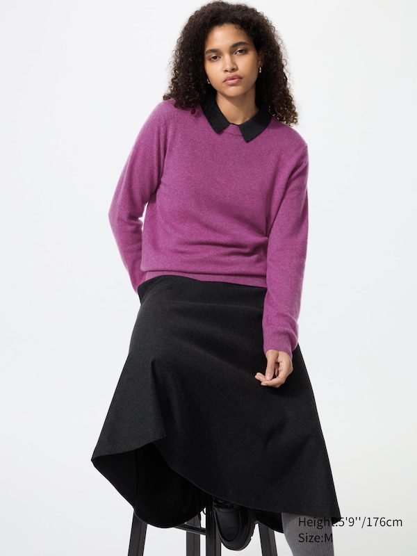 Cashmere Crew Neck Sweater (Purple)