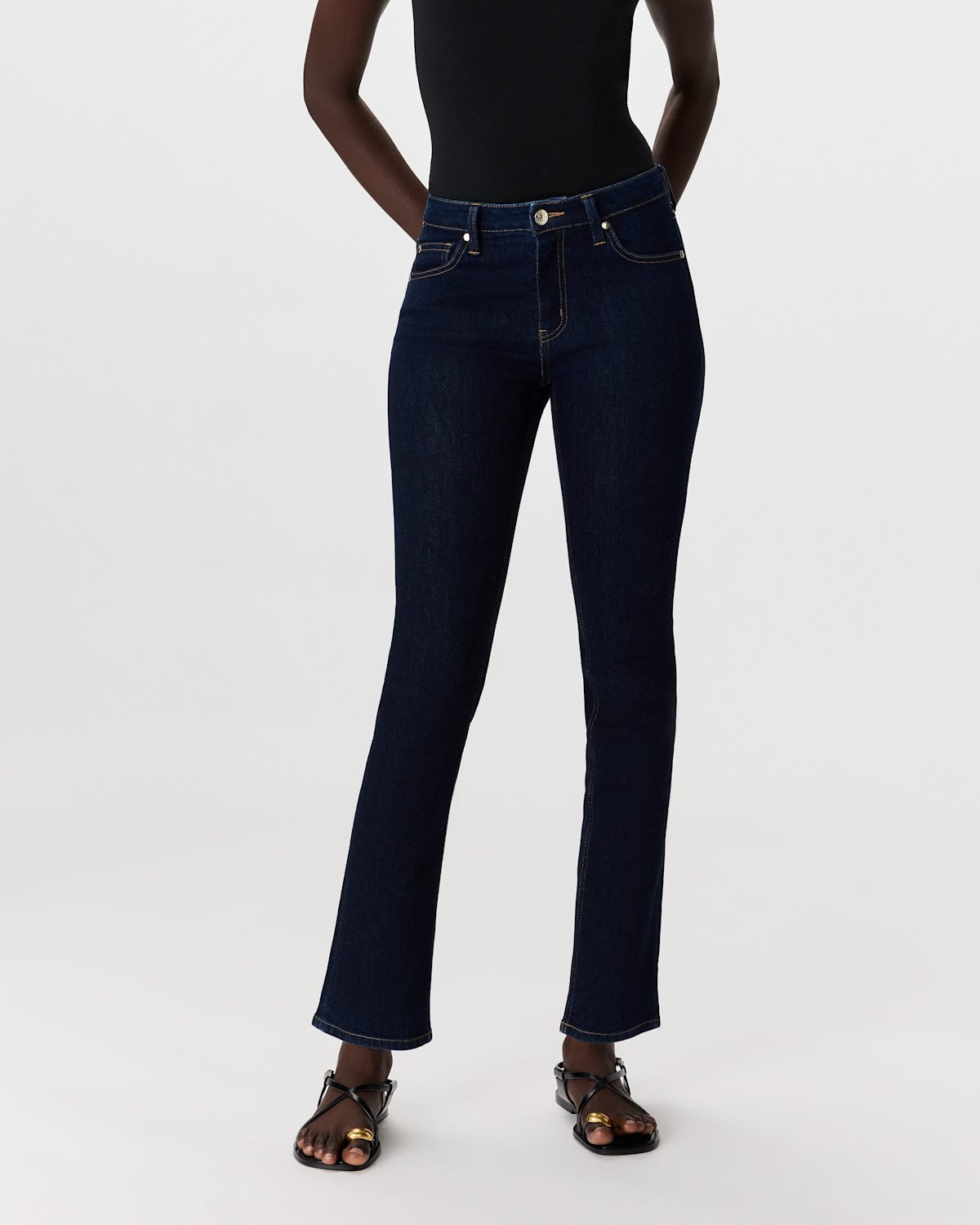 Luna Stretch Slim Straight Jeans (Deep Rinse)