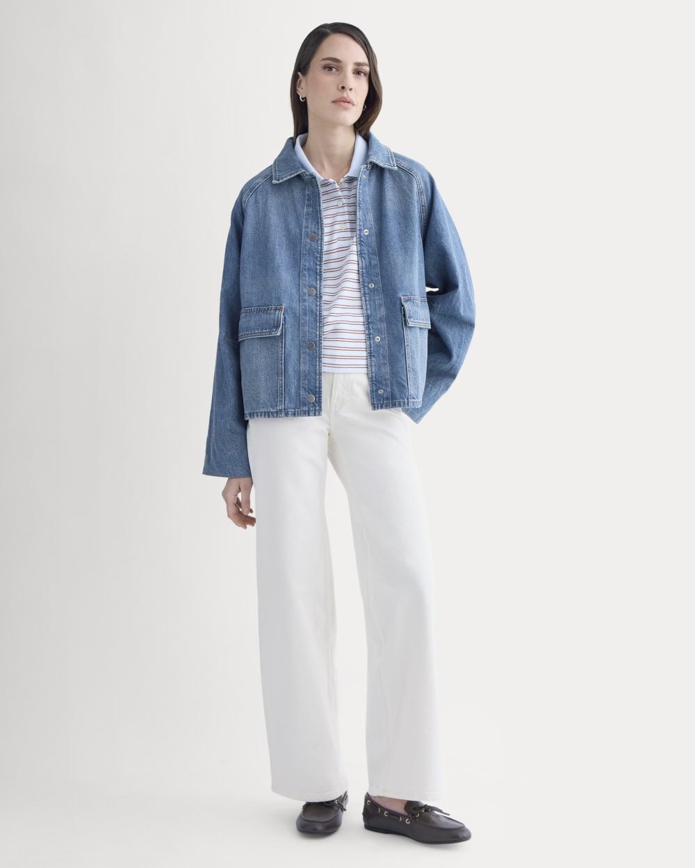 Cropped Denim Jacket (Medium Indigo)