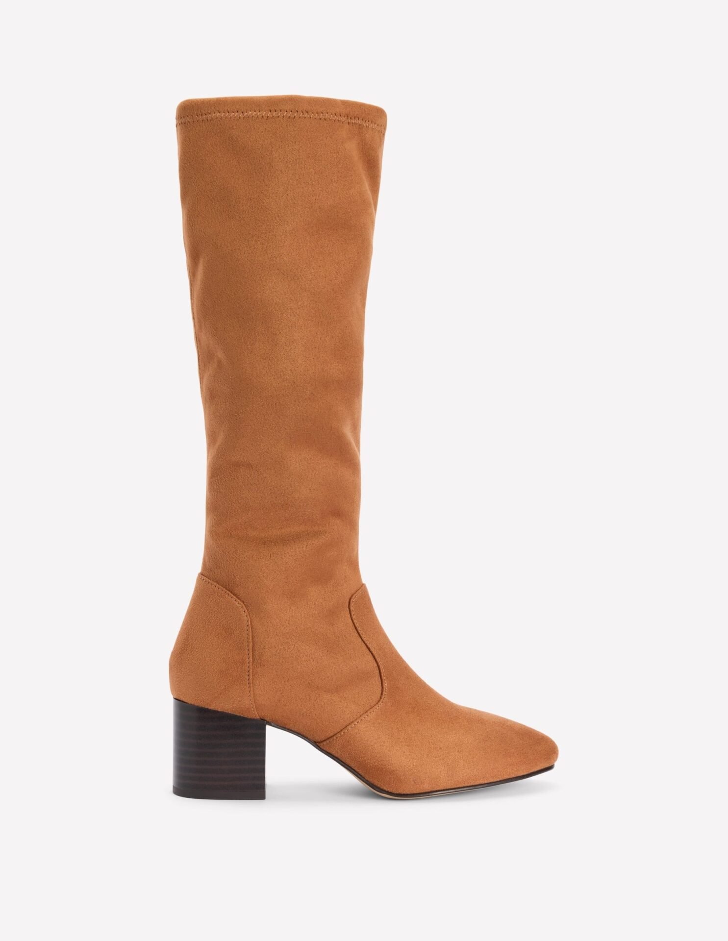 Block Heel Stretch Boots (Acorn)