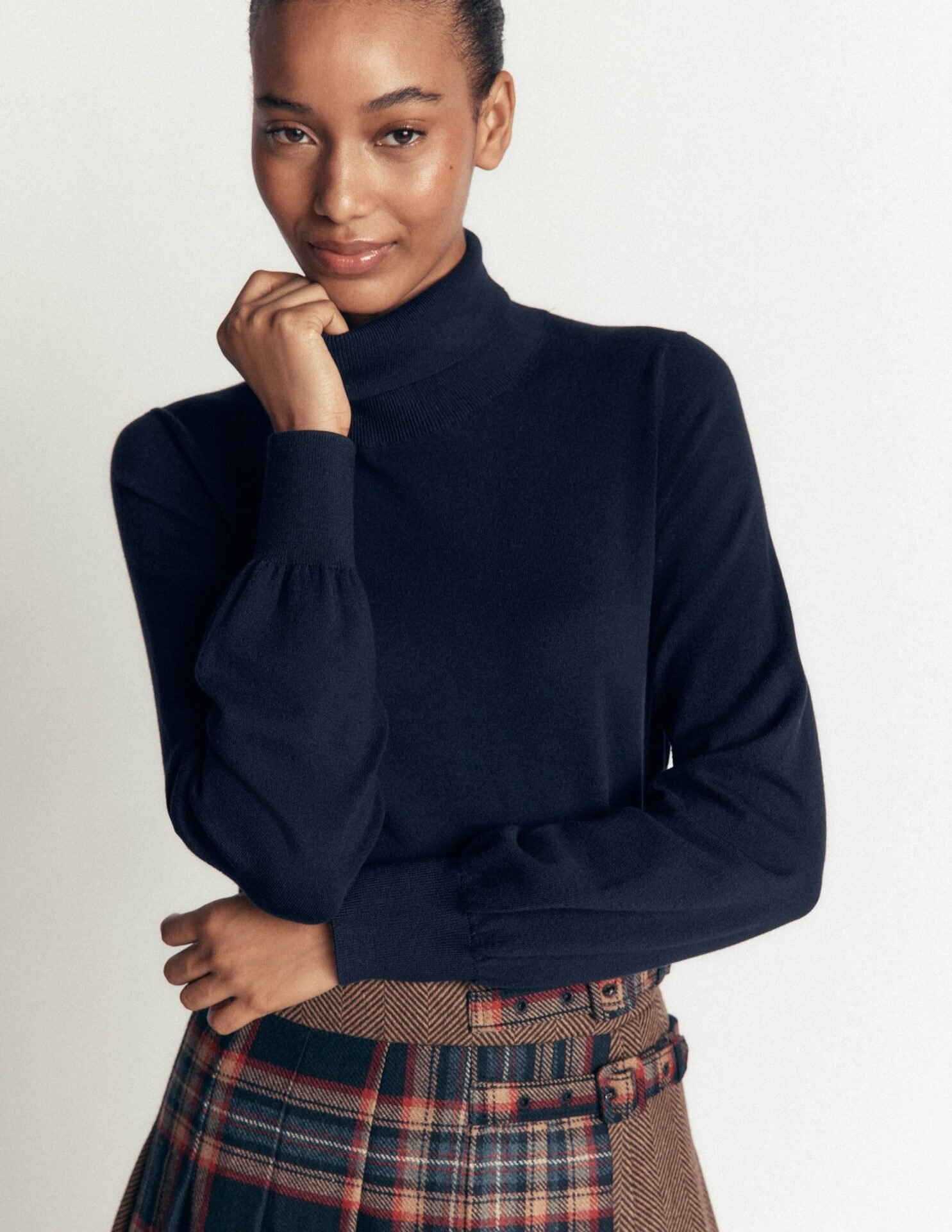 Camilla Roll Neck Sweater (Navy)