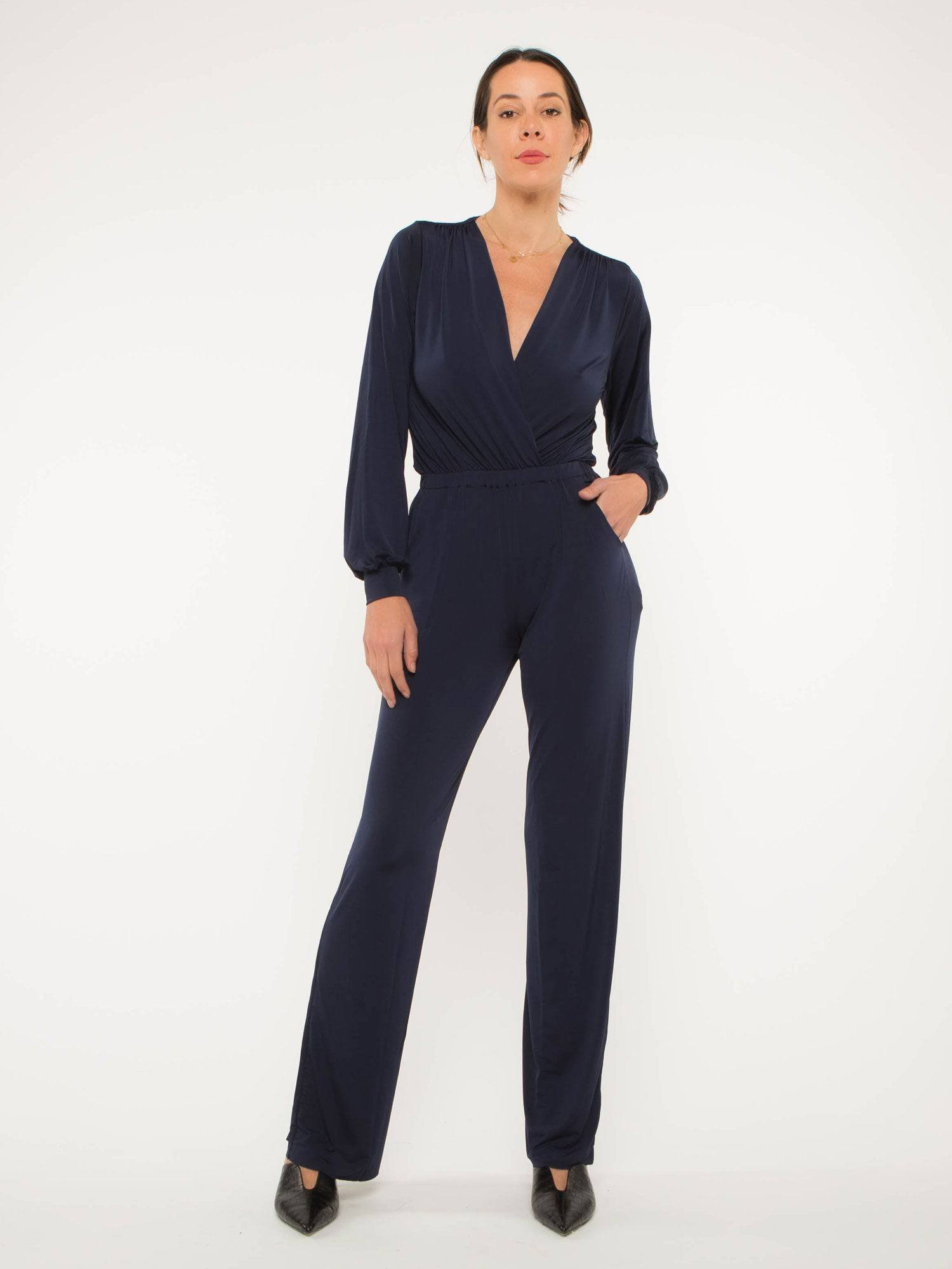 Navy Long Sleeve Jumpsuit