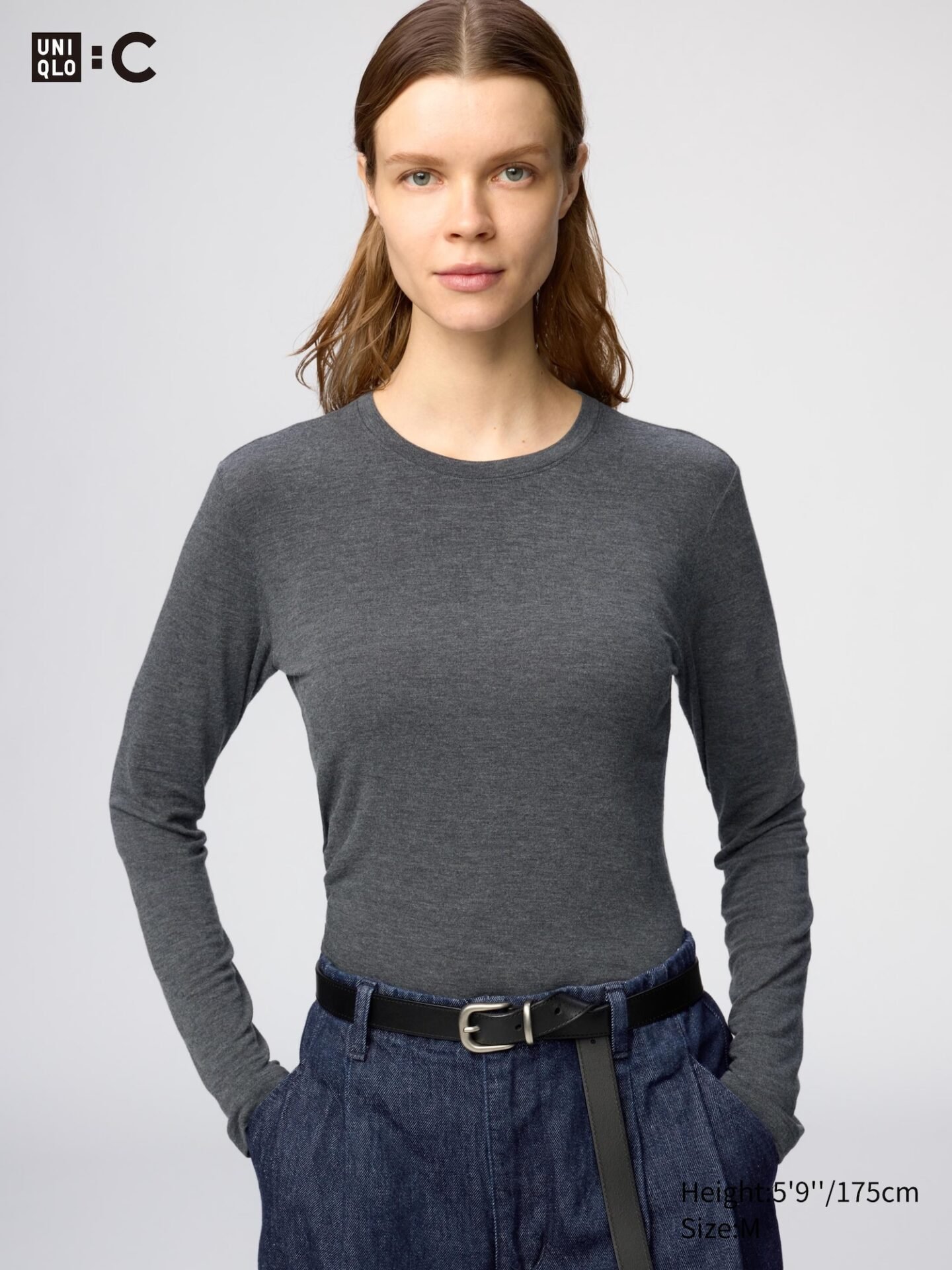 HEATTECH Cashmere Blend T-Shirt | Extra Warm (07 Gray)