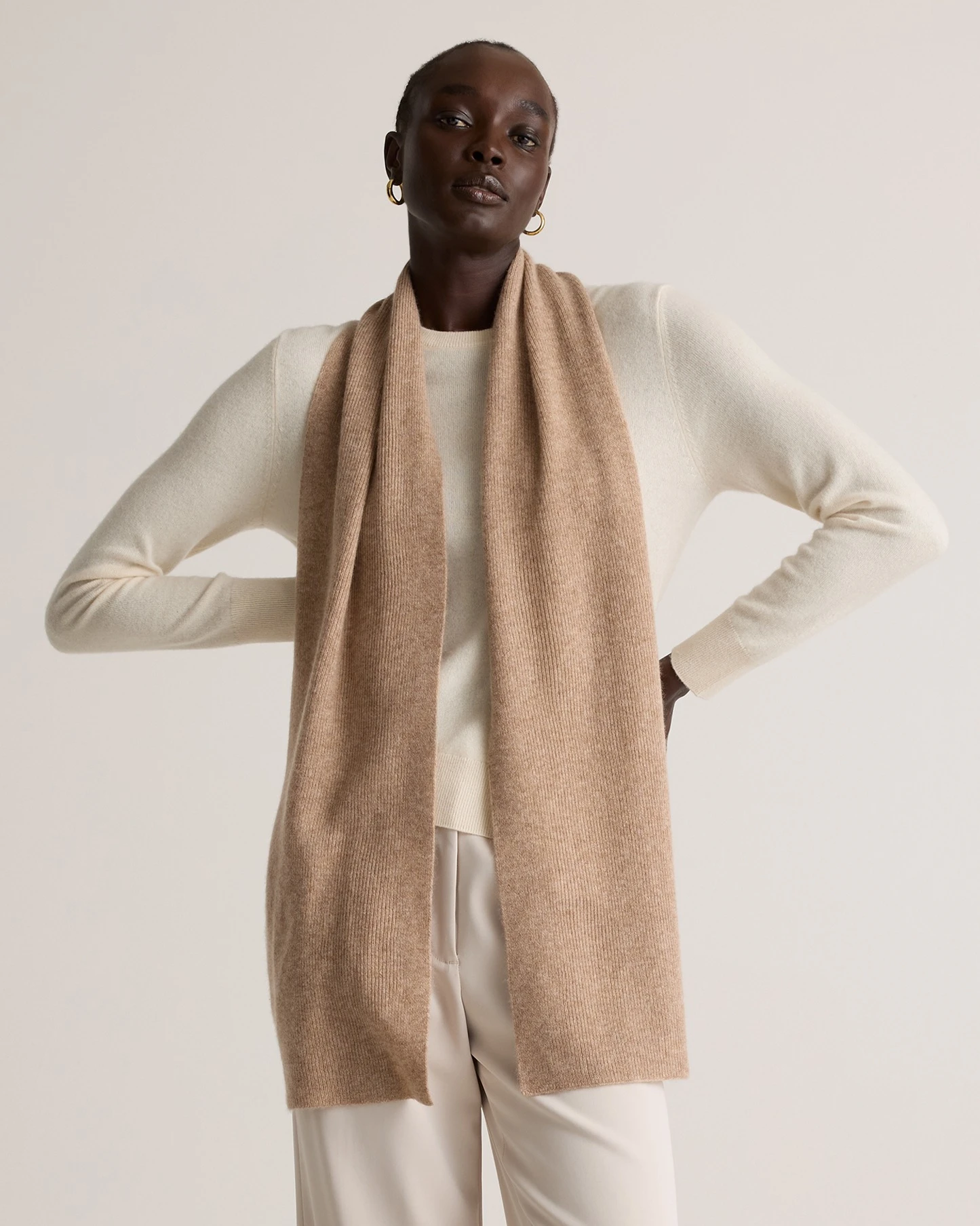 Mongolian Cashmere Scarf (Oatmeal)