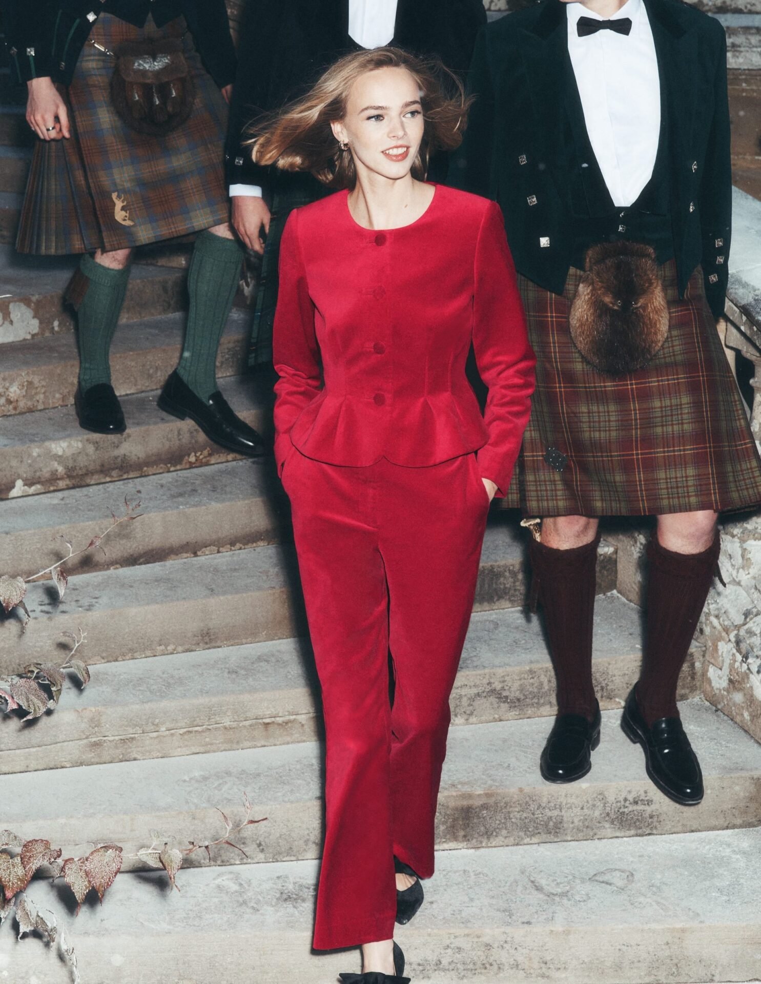 Velvet Waisted Jacket (Savvy Red)