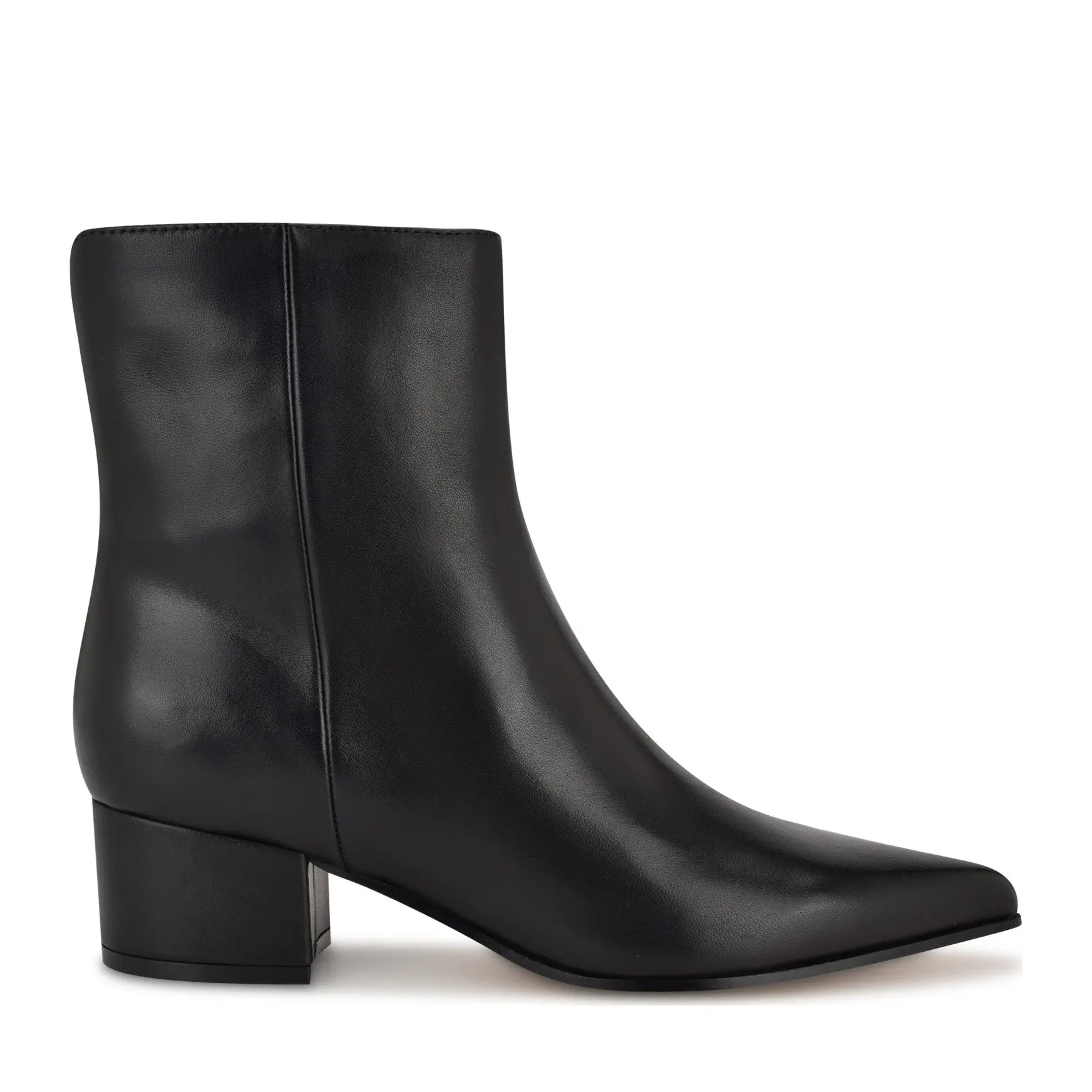 Maribu Ankle Leather Booties (Black Leather)