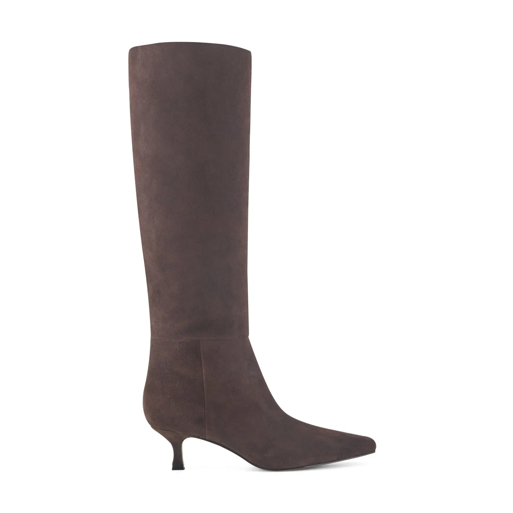 Kaisley Leather Knee High Boot (Dark Brown Suede)