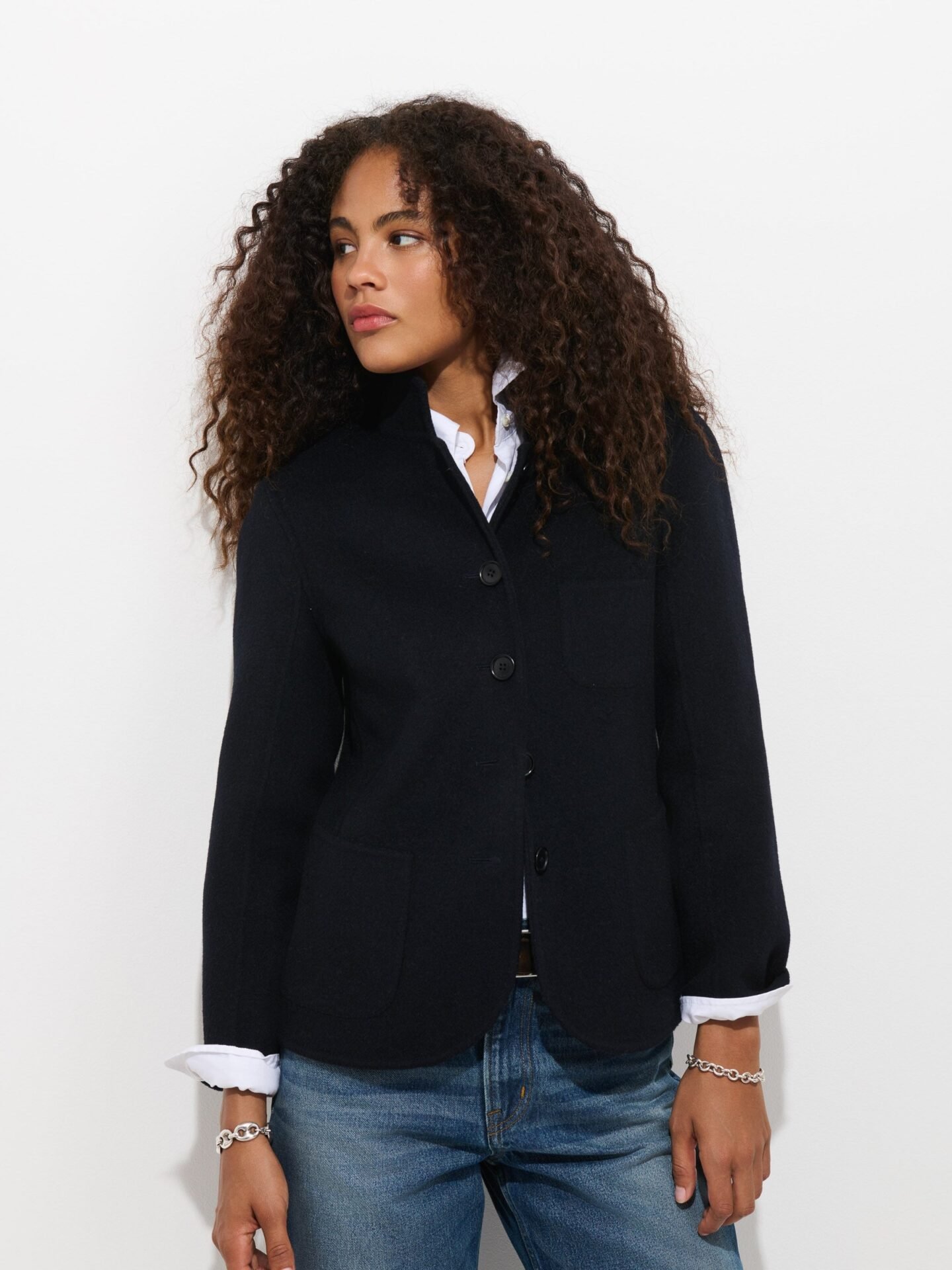 Lafayette Jacket in Double-Faced Wool (Navy)