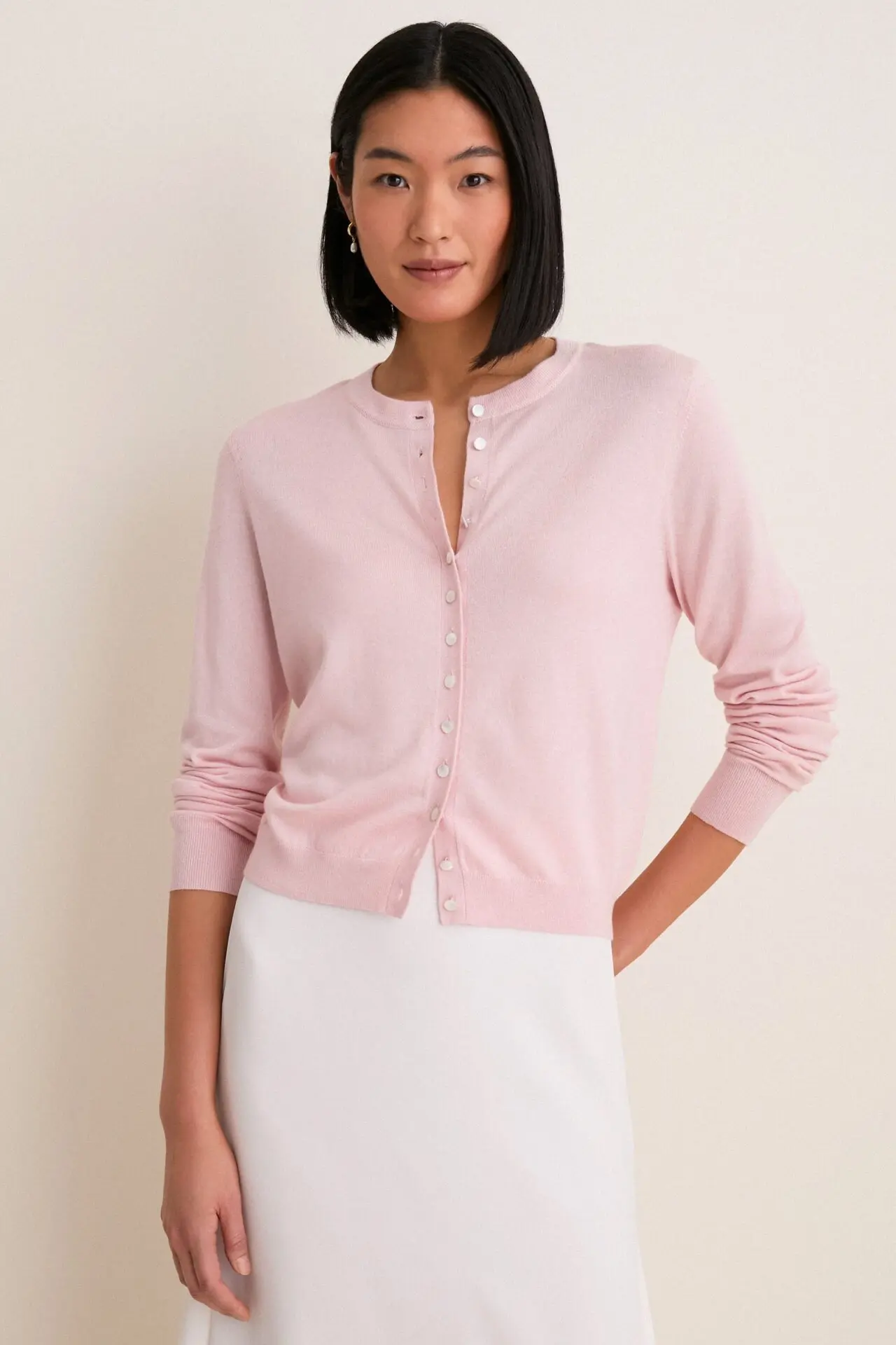 Blush Cashmere Silk Spencer Cardigan