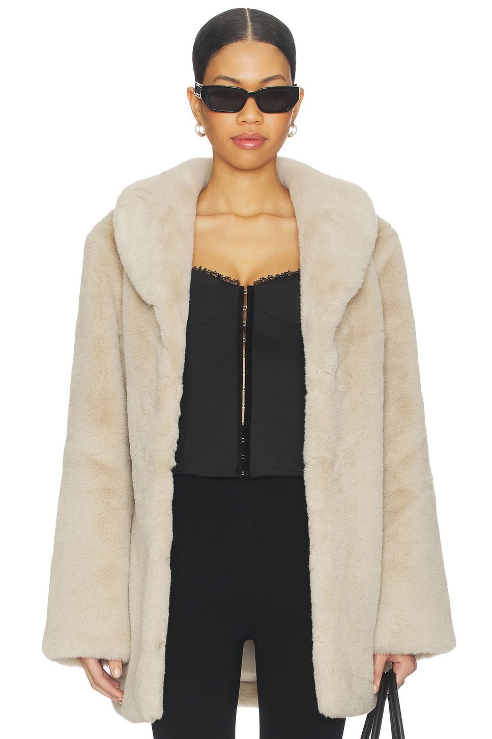 Tatiana Faux Fur Coat (Oatmilk)