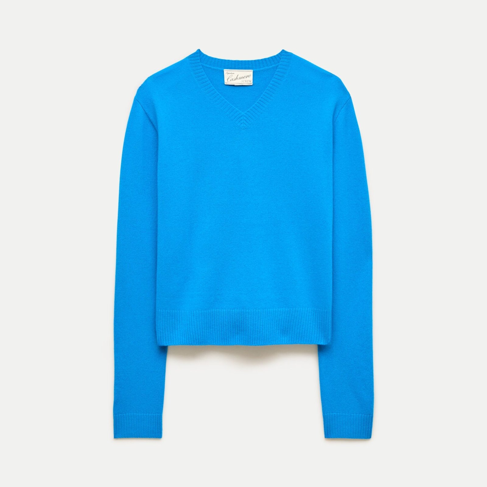 Cashmere High V-Neck Sweater (Kingfisher)