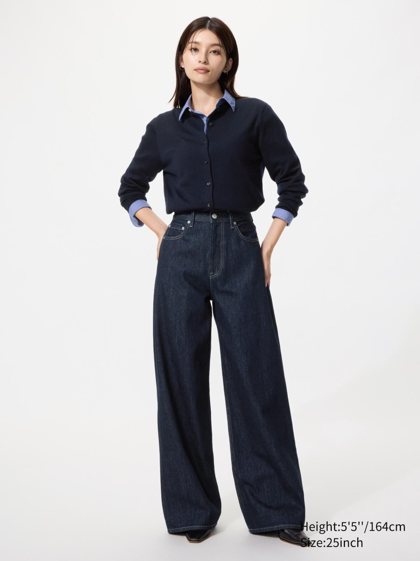 High Rise Wide Jeans (69 Navy)
