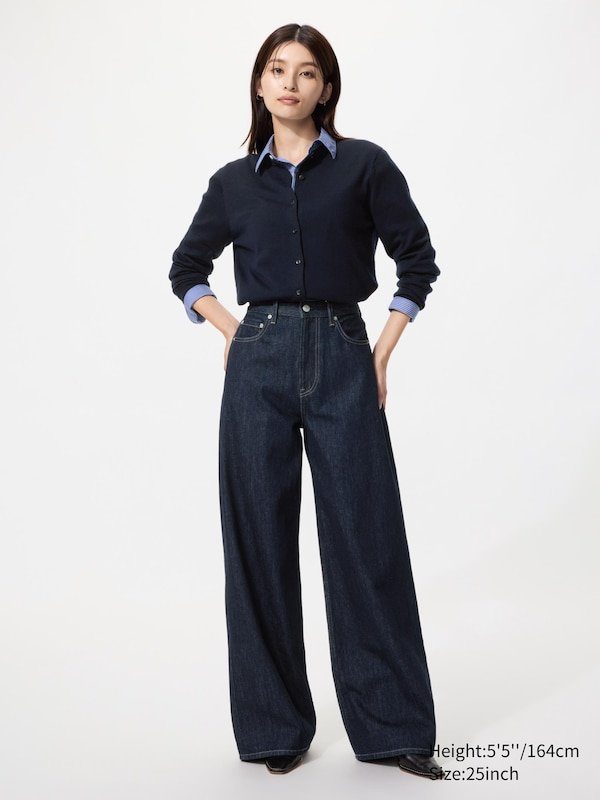 High Rise Wide Jeans (69 Navy)