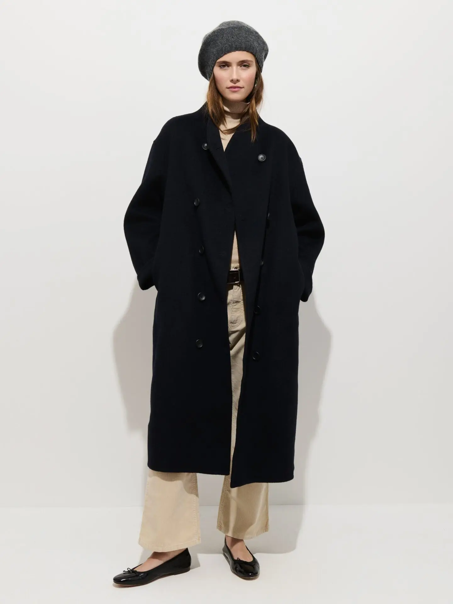 Long Sophia Coat (Dark Navy)
