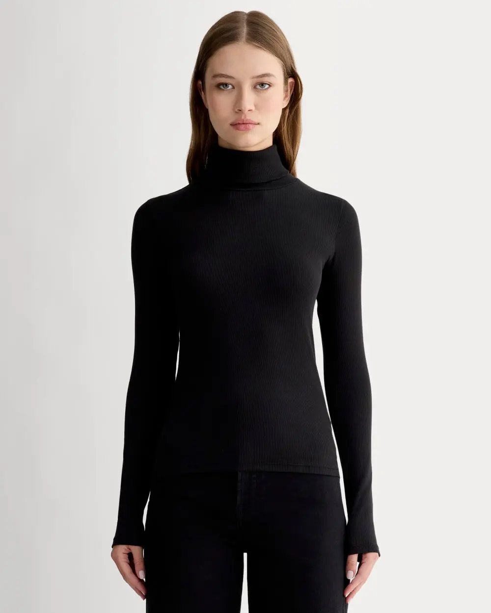 The Luxe Rib Turtleneck (Black)