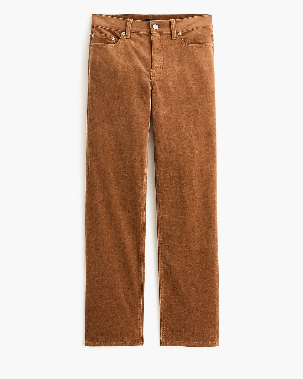 Corduroy Mid-Rise Straight Pant (Brown)