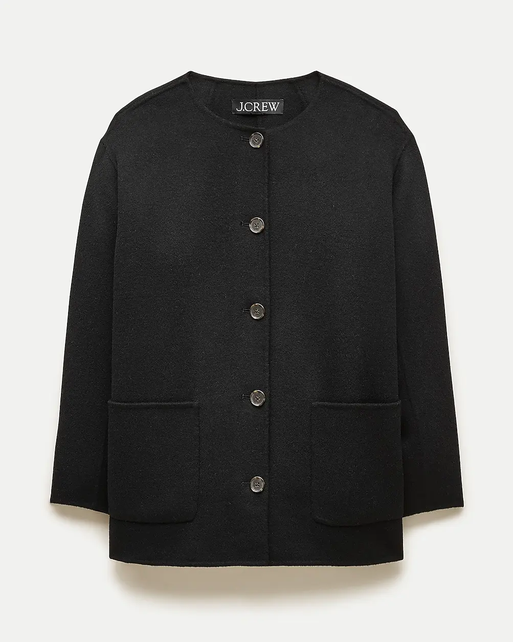 Bianca Coat in Drapey Wool Blend (Black)