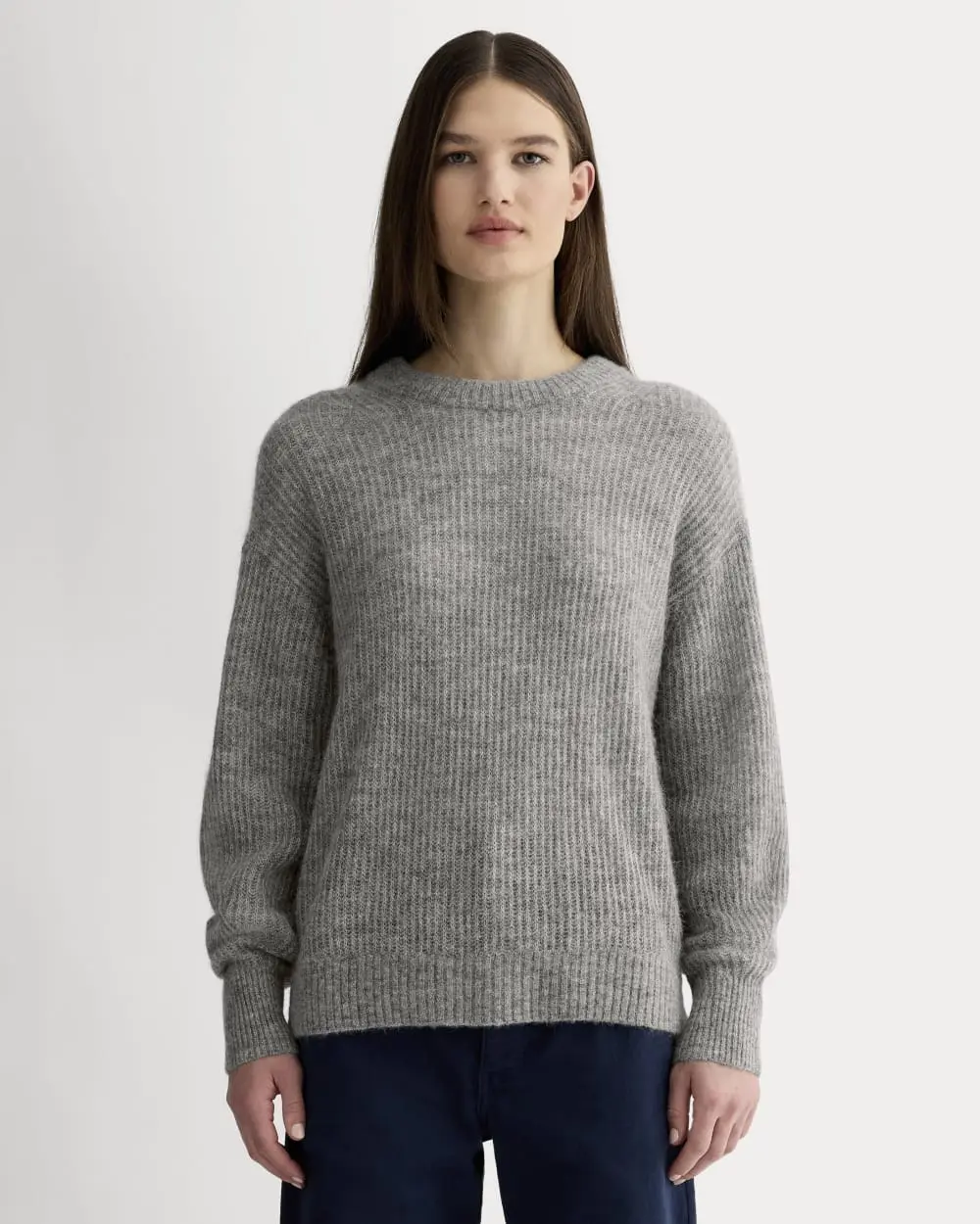 The Cocoon Crew Sweater in Alpaca (Heather Stone Grey)