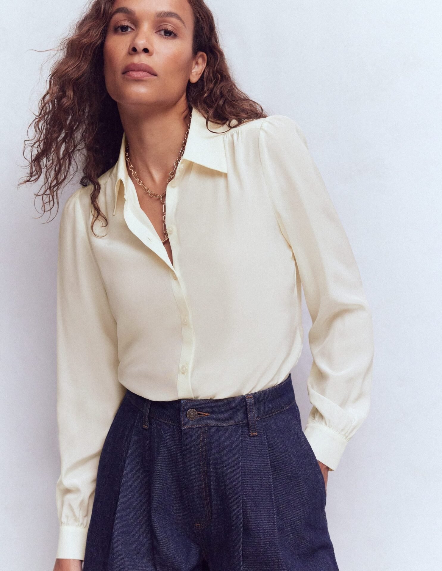 Sara Silk Shirt (Ivory)