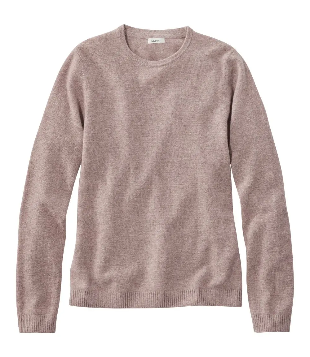 Women's Classic Cashmere, Crewneck (Camel Heather)