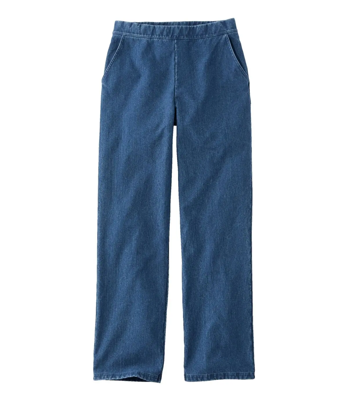 Women's Perfect Fit Pants, Denim Straight-Leg Fleece-Backed (Indigo)