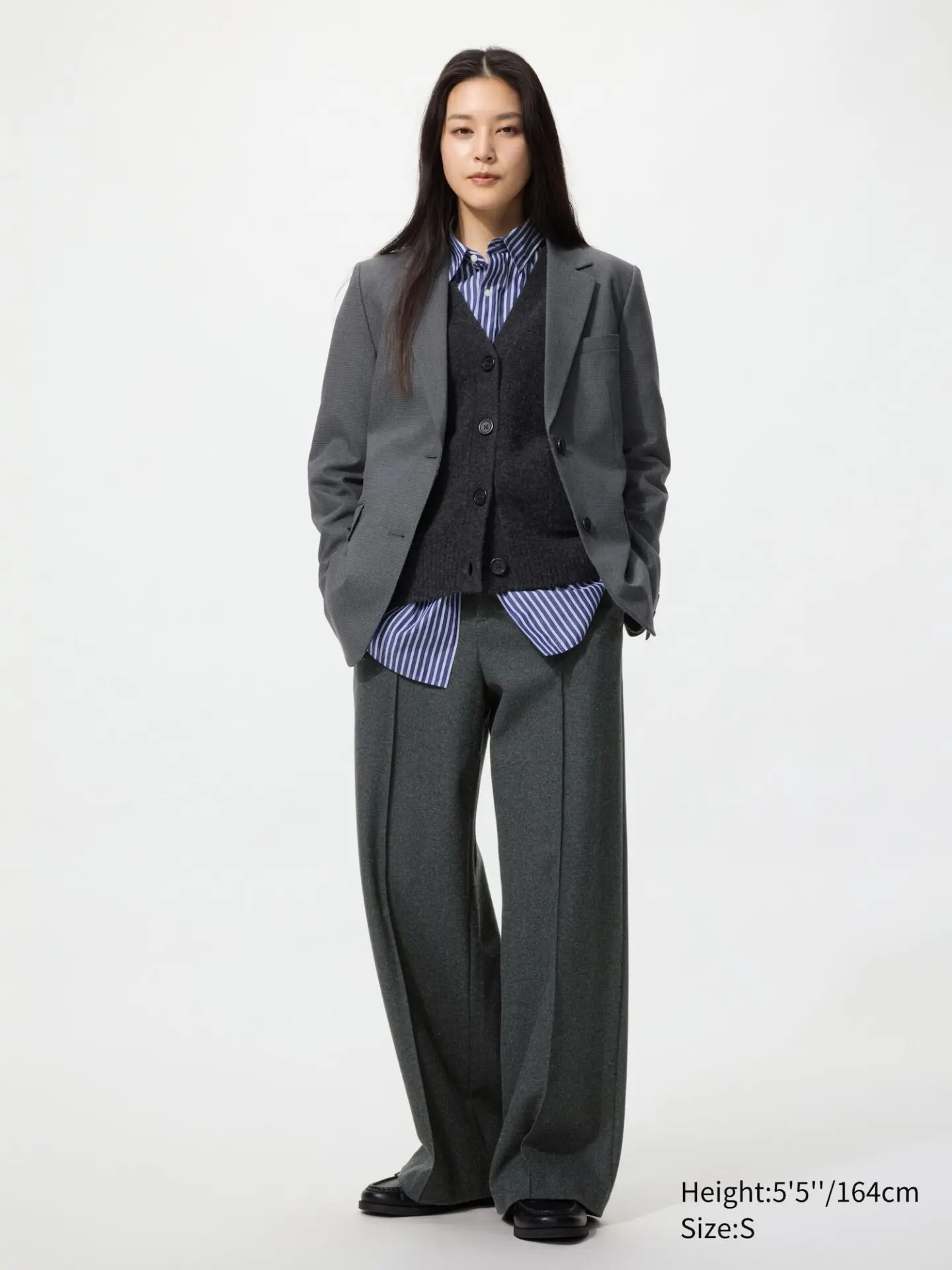 Brushed Jersey Wide Pants (08 Dark Gray)