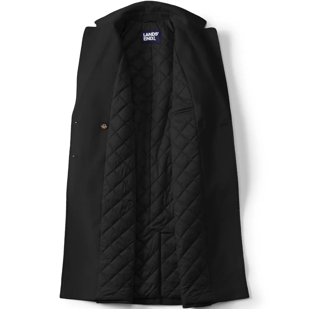 Women's Insulated Double Breasted Wool Coat (Black)
