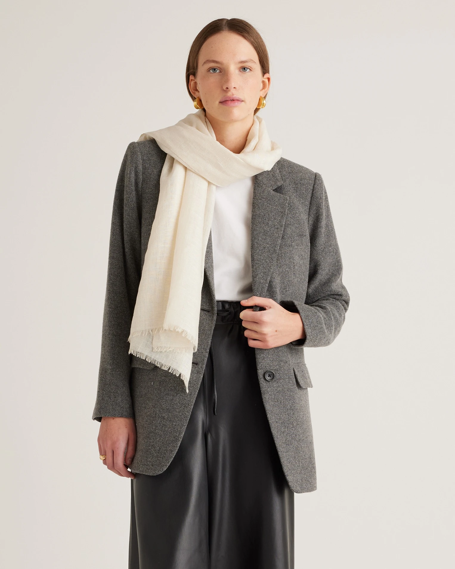 Lightweight Linen Silk Cashmere Scarf