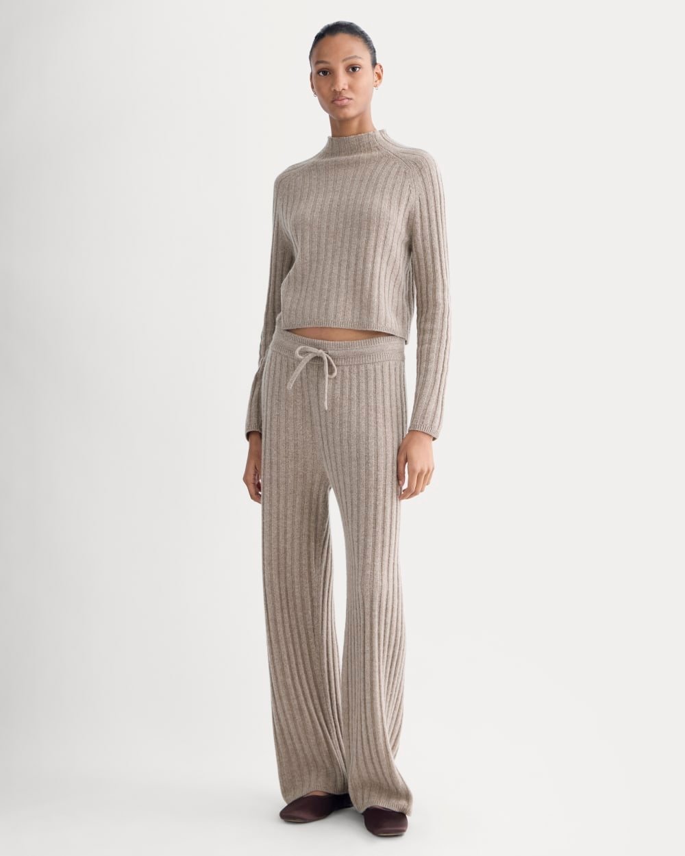 Straight-Leg Pant in Wool Cashmere (Oatmeal)